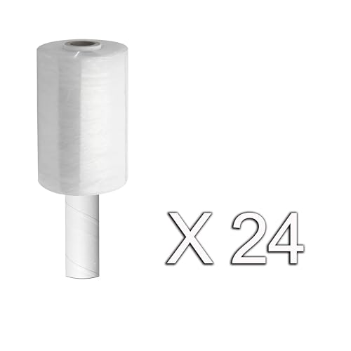 5" x 1000' Roll -80 Gauge Thick + Hybrid Technology with Dispenser,24 Pack Stretch Packing Wrap, Plastic Pallet Shrink Film, Clear (SF18003) (24 Pack) - size: 24 PACK