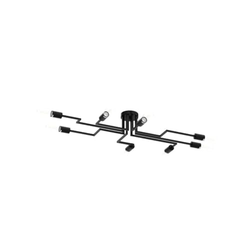 ZGLAOJTBlack 8-Light Ceiling Light, Modern Semi Flush Mount Ceiling Light Fixture,Metal Chandelier for Farmhouse Dining Room Living Room Bedroom Kitchen. - color: Black, size: 8-Light