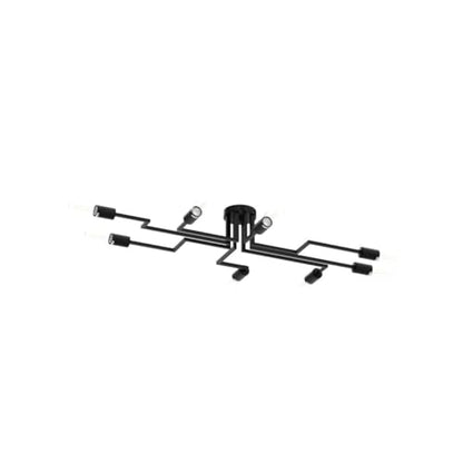 ZGLAOJTBlack 8-Light Ceiling Light, Modern Semi Flush Mount Ceiling Light Fixture,Metal Chandelier for Farmhouse Dining Room Living Room Bedroom Kitchen. - color: Black, size: 8-Light