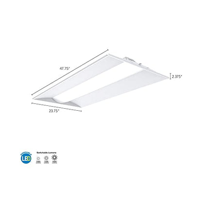 Lithonia Lighting 2x4 LED Troffer Light, Adjustable Lumens, 3-in-1 CCT - color: 4000-6000 Lumens, White, size: 2 Feet by 4 Feet