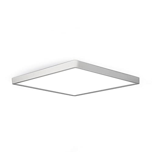 LED Flush Mount Ceiling Light Fixture, 5000K Daylight White, 12inch 24W, 3200LM, Slim Flat Panel Lighting Fixture, Square Modern Ceiling Lamp for Bedroom, Kitchen, Living Room, Closet, Stairwell - color: Daylight White, size: Square-White