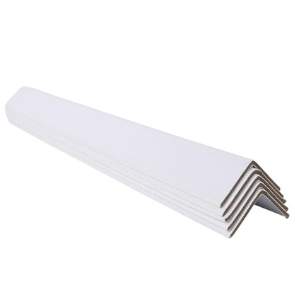 Cardboard Edge Protector 2” X 2” X 48”, Pack of 100 – Cardboard Corner Protectors for Shipping White V-Board Pallet Corner Protectors