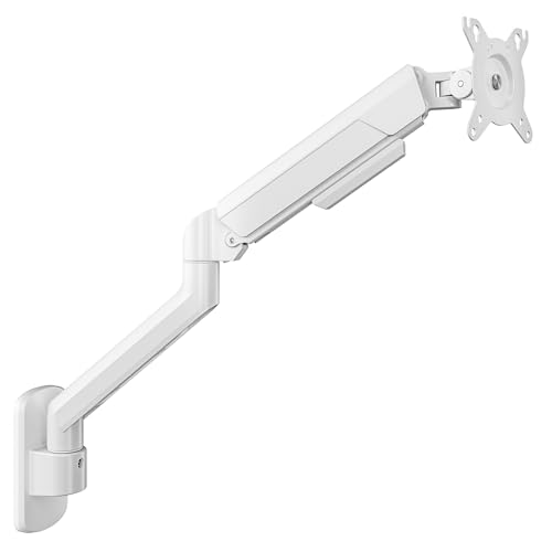 ARES WING 17-40 Inch Ultrawide Single Monitor Wall Mount, White - color: White, size: Single Monitor Arm