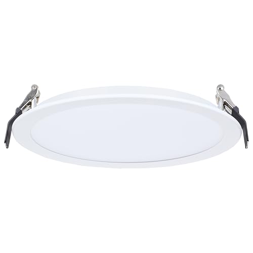 Satco 20W 8-Inch LED Downlight CCT Selectable 2700K–5000K 2000 Lumens Dual Dimming 120–277V Flat Face Round White IC Air Tight Energy Star Wet Rated S11847