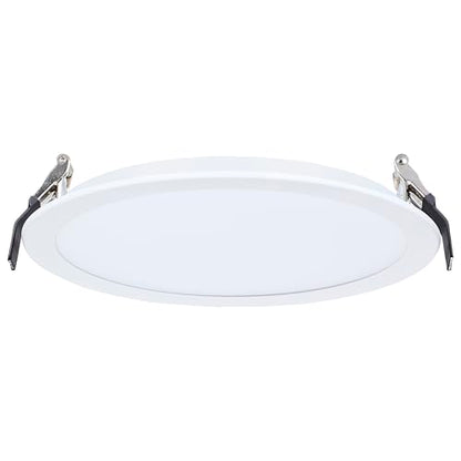 Satco 20W 8-Inch LED Downlight CCT Selectable 2700K–5000K 2000 Lumens Dual Dimming 120–277V Flat Face Round White IC Air Tight Energy Star Wet Rated S11847