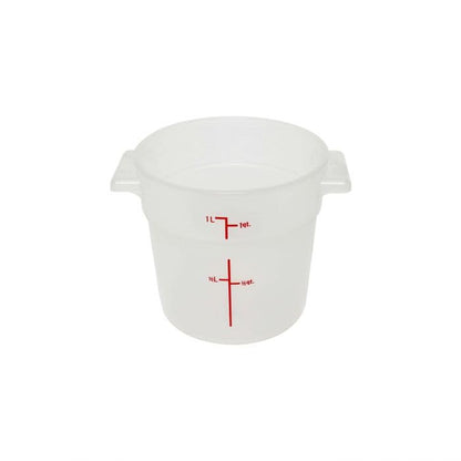 TrueCraftware- 1 Quart Round Food Storage Container Translucent Polypropylene- Commercial Reusable Food Container Canister with Measurement Markings for Meal Prep Pantry Kitchen - color: 1 Quart