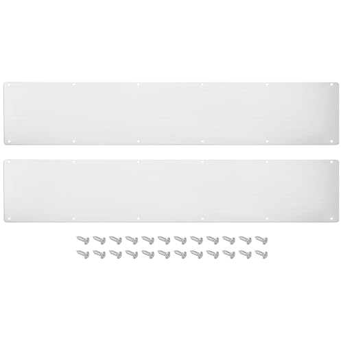 uxcell 2pcs Door Kick Plate, 6 x 34 Inches Aluminum Kick Plate Door Plate, 2 mm Thickness, for Exterior Front Door or Back Door, Silver - color: Silver, size: 6 x 34 Inch