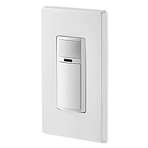 Leviton Decora Vacancy Motion Sensor In-Wall Switch, Manual-On, 2A, Single Pole, DVS02-1LW, White