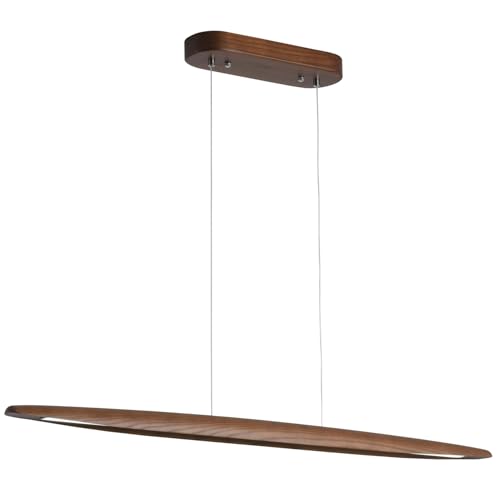 YISDESIGN 51" Wood Linear Pendant Light Wood Dining Room Light Fixture Modern Pool Table Lights Kitchen Island Lights for Dining Room Bar Kitchen Island Walnut Color - color: Walnut, size: 51in