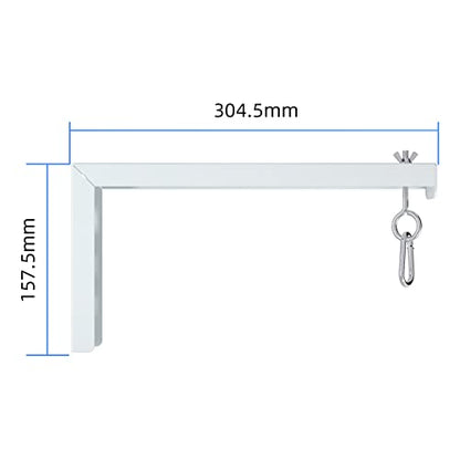 suptek Universal Projector Screen Wall Mount L-Brackets Wall Hanging Mount 12 inch Adjustable Extension Mounting Hooks for Projection Screen up to 80 lbs, PRL002W, White (1 Pair) - size: 12 inch-white