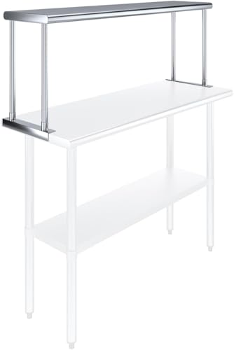 Stainless Steel Single Overshelf for 48" Prep Table – 12" Deep - size: 12" x 48"