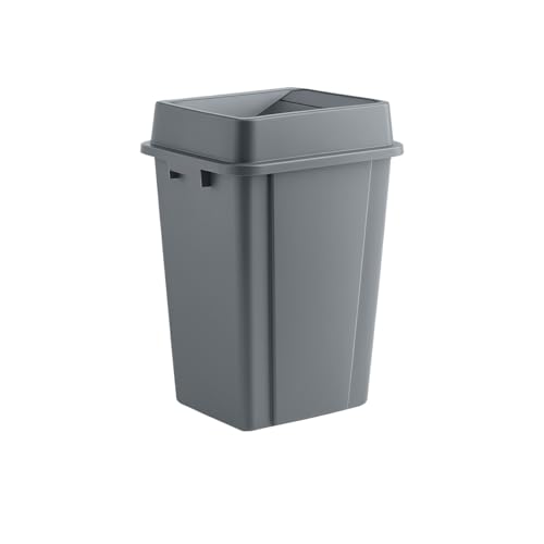 Gray, 19 Gallon Square Commercial Trash Can with Swing Lid, Heavy-Duty Garbage Can, Industrial Trash Bin for Restaurants/Warehouse/Commercial Facilities - color: Gray, size: 19 Gallon with Lid