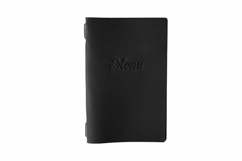 Inko Horeca - Leather Menu Holder - Soft Folding Menu Covers - Custom Menu Cover for Restaurant with Embosing - Cafe Menu Folder Book for Bar - Drink Menu (Brown)