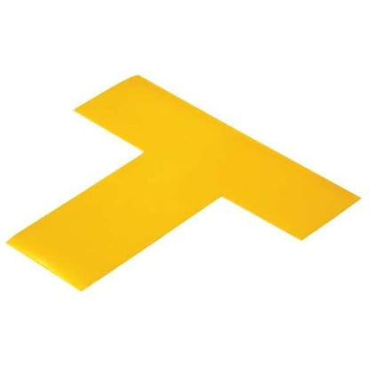 Mighty Line YT Floor Marker Tape T Shape 6-Inch by 6-Inch by 2-Inch, Yellow, Pack of 100 - color: Yellow