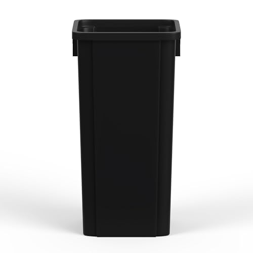 23 Gallon Black Square Commercial Trash Garbage Can | Outdoor Office Restaurant School Kitchen - color: Black, size: 23 Gallon, style: Trash Can