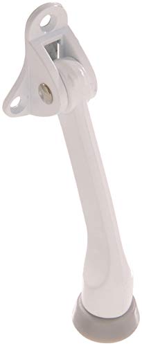Hillman White Steel Kickdown Door Stop, Holds Door Open, 4 in - color: White