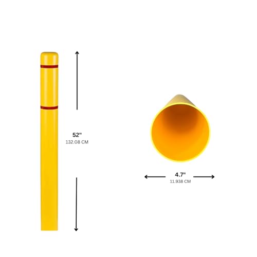BollardGard 4" x 52" Bollard Cover White - Innoplast (White Black Tape) - color: White Black Tape, size: 1-Pack
