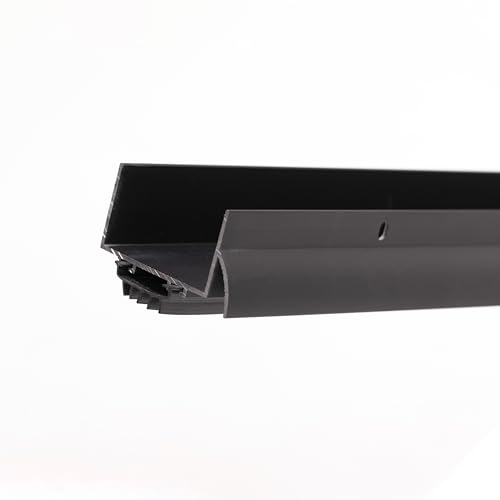 Heavy-Duty U-Shaped Door Bottom Seal Closer Fire Rated, Black Anodized, Clear Anodized, Weatherproof U-Shaped Door Bottom Seal (Black Anodized, 48) - size: 48 Inch
