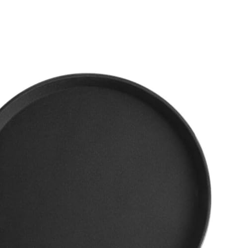TrueCraftware- 16" Round Serving Tray Fiberglass Black Set of 2- Non Slip Surface Service Trays Round Tray Plastic Food Meals Server Tray for Home Kitchen Restaurant Cafeteria Bar Hotel - color: Black, size: 16" Round