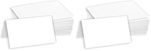 Hamilco White Tent Place Cards 2.5x8-80lb Cover Heavyweight Pre-Scored Folded Name Cards for Meetings, Events, Banquets, Weddings & Conferences (200 Pack) - size: Size 2 1/2" x 8" - White (Pack of 2)