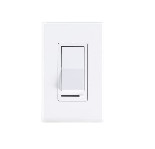 Cloudy Bay in Wall Dimmer Switch for LED Light/CFL/Incandescent,3-Way Single Pole Dimmable Slide,600 Watt max,Cover Plate Included - size: 1-Pack | Ivory