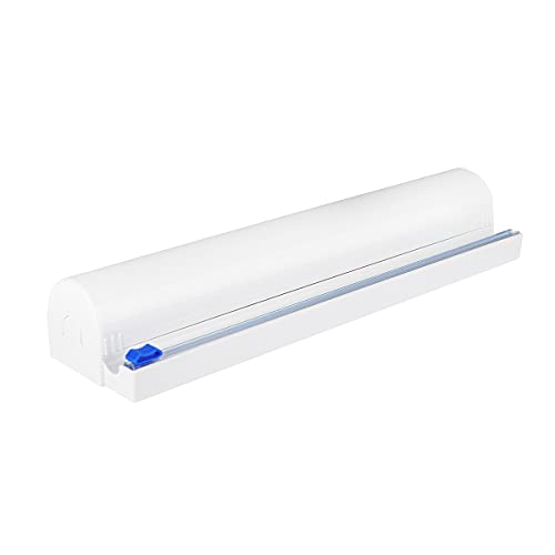 Refillable Plastic Wrap Dispenser with Slide Cutter, Fovanga cling wrap with slide cutter for 250ft Tin Aluminum Foil Dispenser