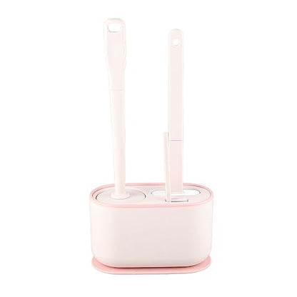Toilet Brush Set, Bathroom Accessories, Toilet Bowl Cleaners, Deep Cleansing Multifunctional Hanging Toilet Brush Set for Bathroom(Cherry Blossom Pink) - color: Cherry Blossom Pink