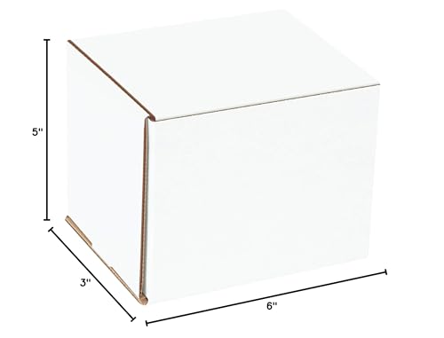Box USA White Shipping Boxes 6"L x 5"W x 3"H, 50-Pack - White Box Crush-Proof Mailers for Packaging, Storage, Gifts or Bulk Business Orders - size: 6x5x3" 50-Pack White