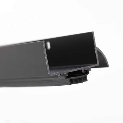 Heavy-Duty U-Shaped Door Bottom Seal Closer Fire Rated, Black Anodized, Clear Anodized, Weatherproof U-Shaped Door Bottom Seal (Black Anodized, 42) - size: 42"