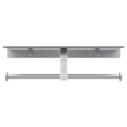 Danpoo Bathroom Toilet Paper Holder with Shelf, Wall Mount, Double Roll, Silver - color: Silver