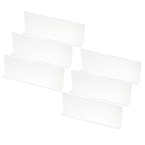 PATIKIL 6 Pack Shelf Dividers for Closet Organization, 13.8x1.57x4.7 Acrylic Closets Separator Kitchen Cabinet Shelves Under Bed Blocker for Bedroom Kitchen Office, Clear - size: 13.8x1.57x4.7"