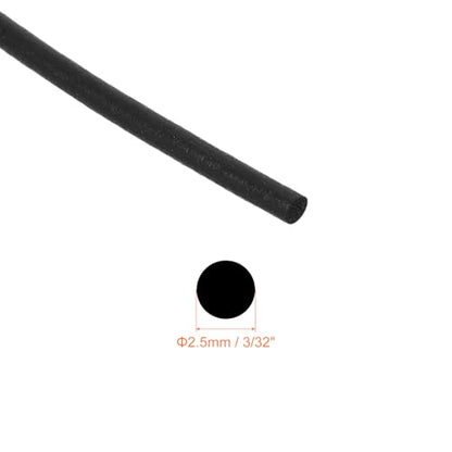 uxcell Foam Rubber Weather Seal Strip, 2.5mm(3/32") Diameter 10 Meters (32.81Ft) Long Round EPDM Rubber for DIY Gasket, Warehouse, Pads, Foam Tubing, Crafts - size: 2.5mmx10m