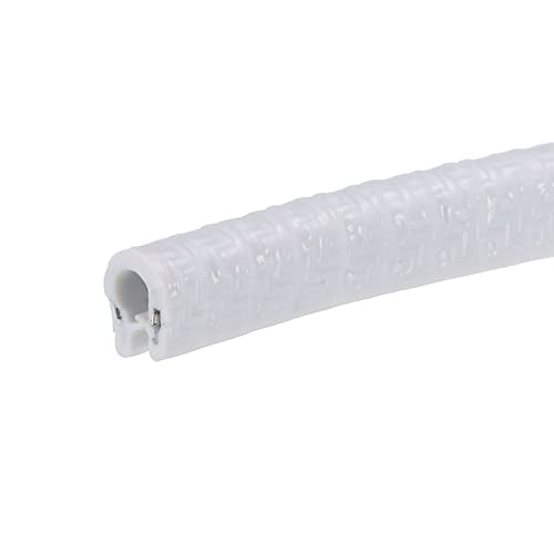 uxcell Edge Trim White U Shape Edge Protector Rubber with Steel Clips Fits 1/64"-1/16" Edge 14.76Ft/4.5Meter Length Door Edge Guards - color: White, size: 14.76 Ft
