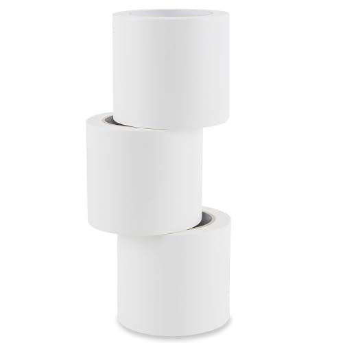 Lichamp 3 Rolls Vinyl Tape, 4" x 36 Yards per Roll, 108 Total Yards, White - color: White