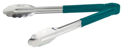 Winco 12" Green Plastic Serving Tongs
