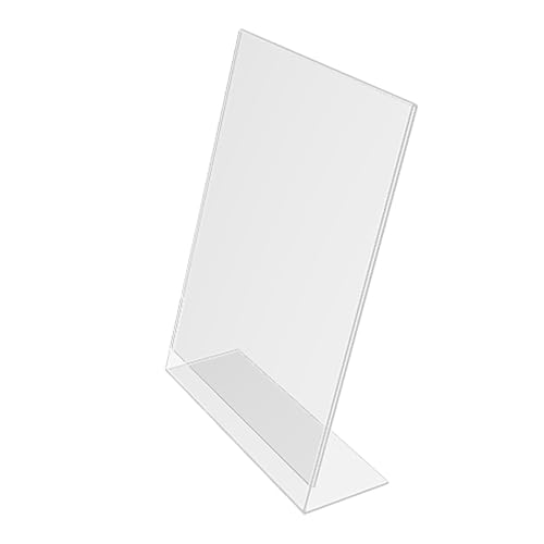 FixtureDisplays® 3PK 8.5 x 11" Clear Acrylic Sign Holder with Slant Back Design Portrait, Vertical Picture Frame 19780-8.5X11-3PK-NPF - size: 3 Pack