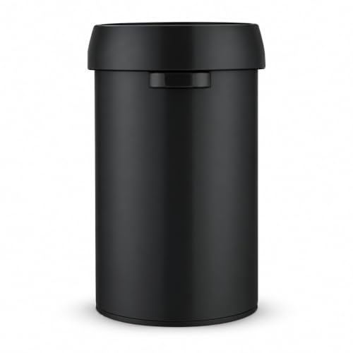 Home Zone Living 16 Gallon Commercial Trash Can with Removable Open Top Lid - color: Matte Black, size: Round