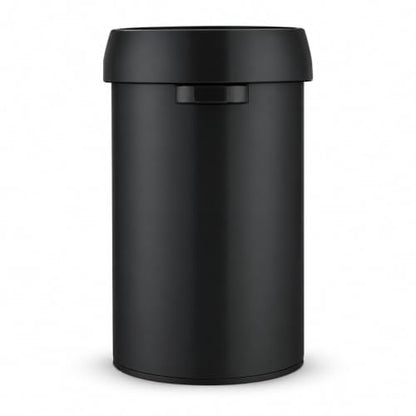 Home Zone Living 16 Gallon Commercial Trash Can with Removable Open Top Lid - color: Matte Black, size: Round