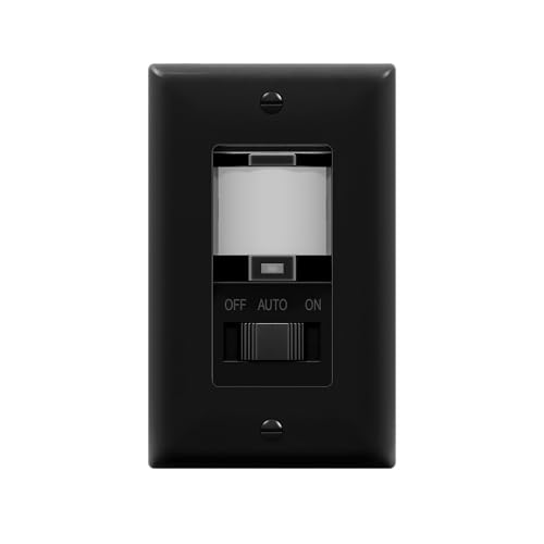 TOPGREENER in Wall PIR Motion Sensor Light Switch, Need Neutral Wire, 1Pack - color: Black, size: 1 Pack