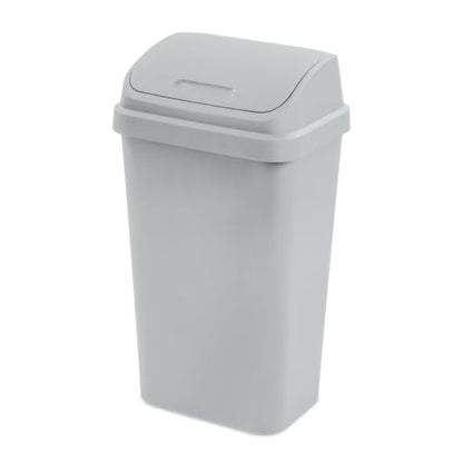 Kitchen Trash Can 13 Gallon Plastic Garbage Bin with Swing Top Lid