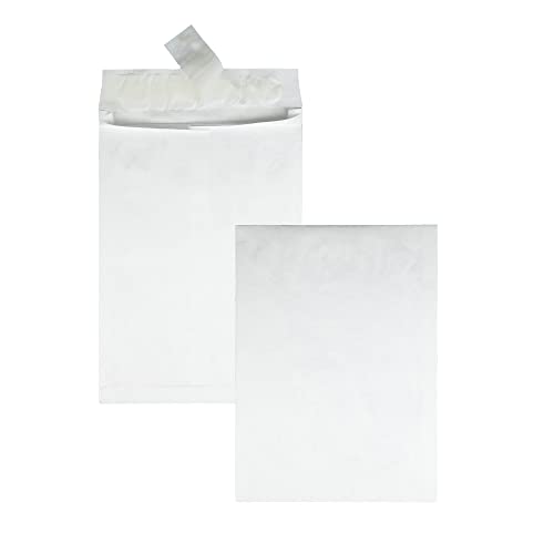 Quality Park Tyvek Envelopes, 25 Pack, Large 10 x 13 Mailers, 2 Inch Expansion, Rip, Puncture & Water Resistant Self Sealing Mailing Bags for Lightweight Shipping, White - size: 10 x 13