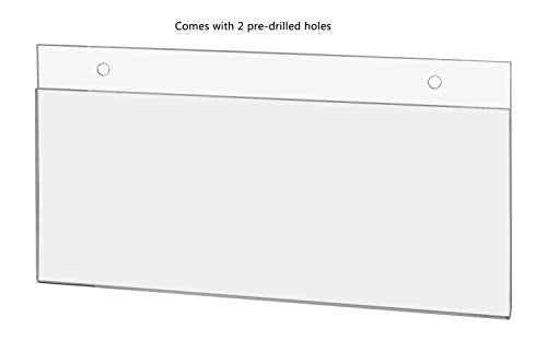 Marketing Holders 10 Pack Wall Mount Sign Holder for 10" x 4" Door Nameplates and Titles in Offices and Conference Centers Clear Acrylic Sleeve with 2 Pre Drilled Holes and Hanging Hardware - size: 10"w x 4"h