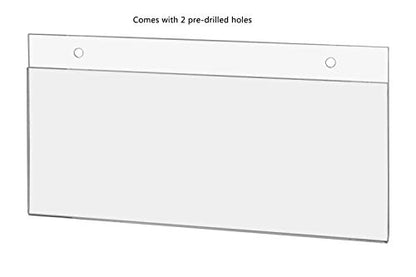 Marketing Holders 10 Pack Wall Mount Sign Holder for 10" x 4" Door Nameplates and Titles in Offices and Conference Centers Clear Acrylic Sleeve with 2 Pre Drilled Holes and Hanging Hardware - size: 10"w x 4"h