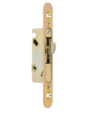 Sliding Glass Door Replacement Mortise Lock with Face Adapter Plate, 4-5/8” Screw Holes, 45 Degree Keyway- Fix and Repair Glass Door Mortise Locking Mechanism - size: Small Mortise Lock and Keeper