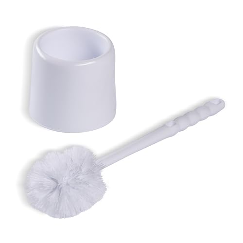 Sparta Toilet Bowl Brush with Caddy, 16 Inch, White