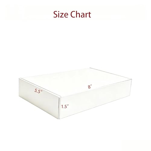 KAXILU White Cardboard Boxes Shipping Packaging Boxs 20pcs Shipping Boxs Suitable E-Commerce Packaging Small L8xW5.5xH1.5 inch - color: White-1, size: Small-L8xW5.5xH1.5 inch