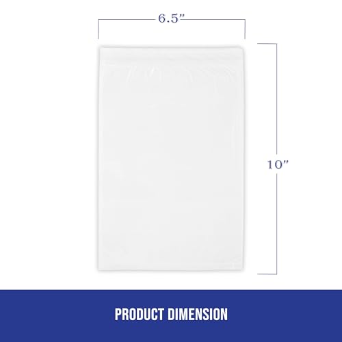 MT Products Blank Envelope Shipping Label Sleeves - 6.5" x 10" Packing Slip Pouches for Shipment/Return - Pack of 100 - size: 6.5 X 10 Inch