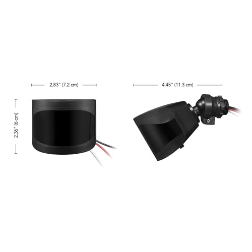 Globe Electric 240° Motion Sensor Replacement, MotionBright 2-Level Lighting, Adjustable SENS Dial, Manual Mode, Black Finish, Outdoor Security Light, 17000184 - color: Black