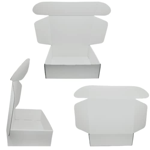 Small Corrugated Mailer Boxes 12x9x4 Inches (White,Pack of 5) - size: 12 x 9 x 4 Inch (Pack of 5)
