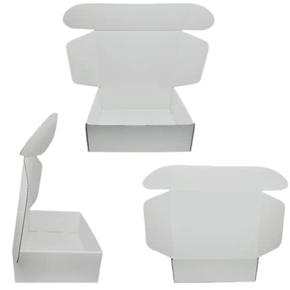 Small Corrugated Mailer Boxes 12x9x4 Inches (White,Pack of 5) - size: 12 x 9 x 4 Inch (Pack of 5)